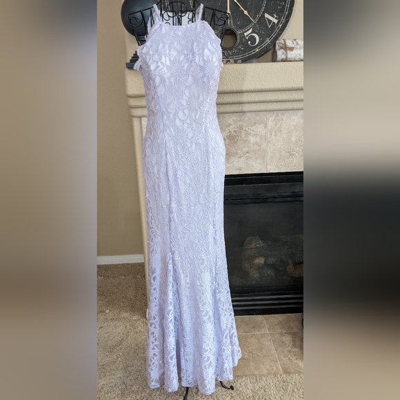 Women's NightWay Lavender Mermaid Gown or Prom Dress w/ sparkle Size 8 - Picture 11 of 13